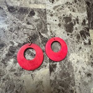 NWOT Red / Pink Circular Earrings